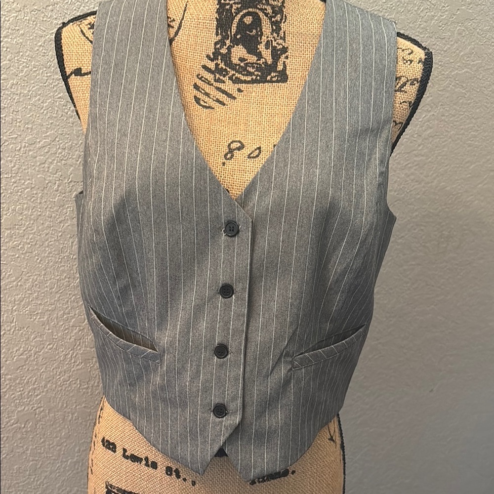 Gianni Bini Gray Pinstripe Vest